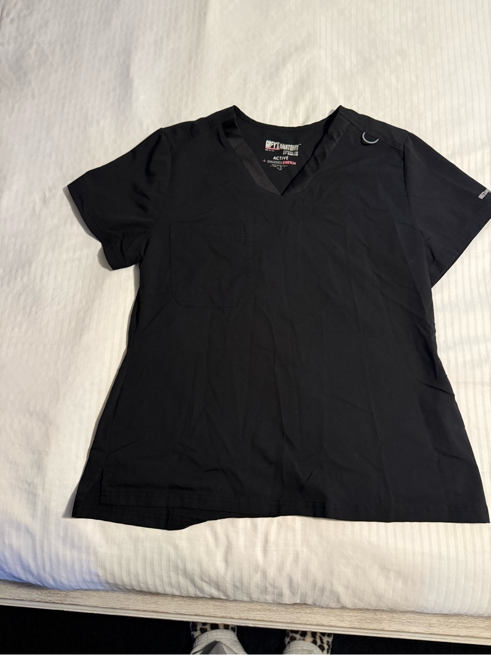 Grey's Anatomy Black V-Neck Medical Scrub Top